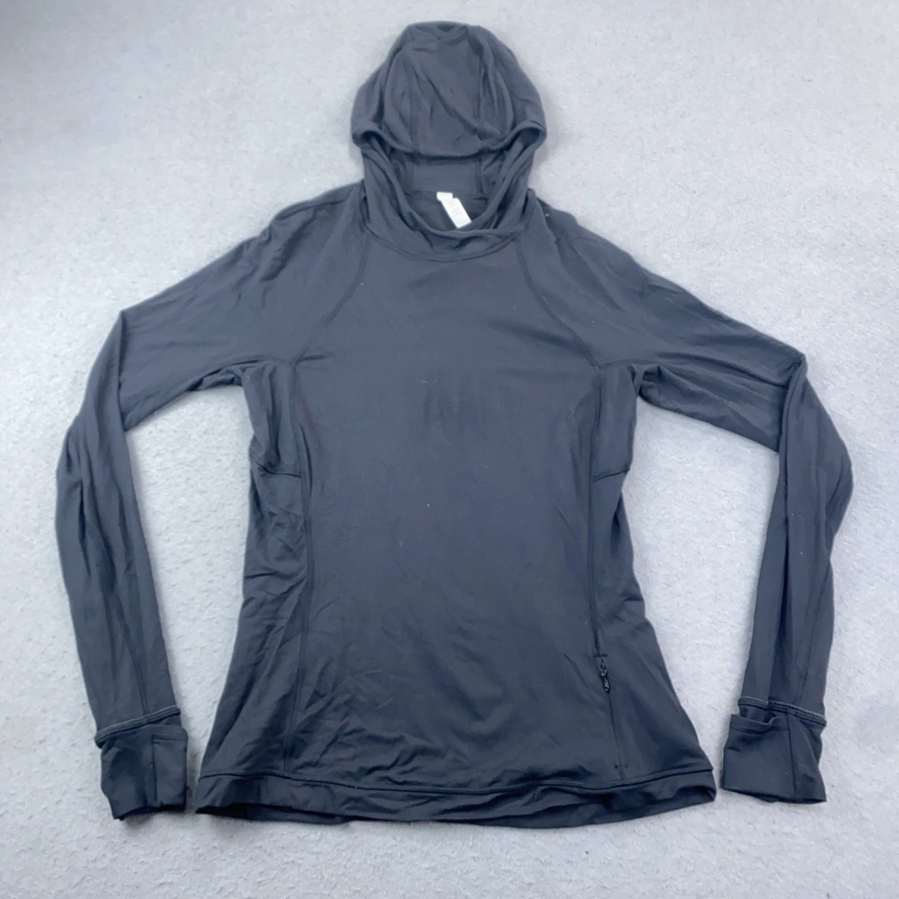 Lululemon Its Rulu Run Long Sleeve Hoodie Women's Size 10 Stretch Black Athletic